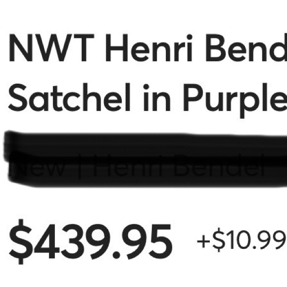 Henri Bendel Plaza Satchel/Crossbody Leather & Suede Bag Acai Purple - Picture 15 of 16